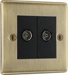 All Twin - FM Aerial Socket TV and Satellite Sockets - Antique Brass product image