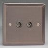 All Twin - FM Aerial Socket TV and Satellite Sockets - Pewter product image
