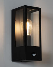 Barella Single E27 Box Lantern c/w PIR - Black product image