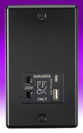 Rounded Edge - Shaver Sockets - Matt Black product image 2