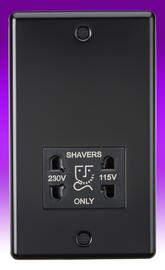 Rounded Edge - Shaver Sockets - Matt Black product image