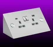 13A 2 Gang Worktop Socket c/w USB Charger Ports product image 2