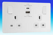 BG Evolve - 13A Switched USB Sockets - Pearlescent White product image 2