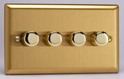 Varilight V-PRO - Silent Trailing Edge LED Dimmer Switches - Classic Brushed Brass product image 4