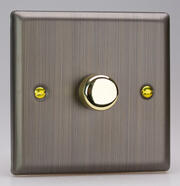 Varilight - Antique Brass - 120w 2 Way V-PRO Silent Trailing Edge LED Dimmers product image