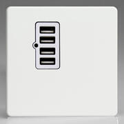 Premium White - Screwless 2 Gang 13A Unswitched Socket with USB outlets product image 4