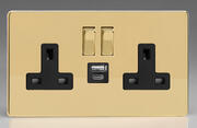 Varilight - Screwless Brass - Black - USB Sockets product image