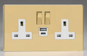 Varilight - Screwless Brass - White - USB Sockets product image