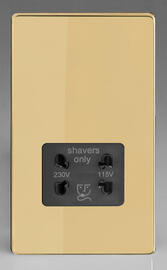 Varilight - Screwless Brass - Black - Dual Voltage Shaver Socket product image