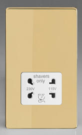 Varilight - Screwless Brass - White - Dual Voltage Shaver Socket 115/230v product image