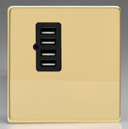 Varilight - Screwless Brass - Black - USB Sockets product image 3
