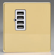 Varilight - Screwless Brass - White - USB Sockets product image 3