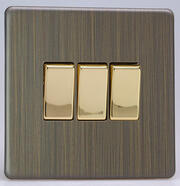 Varilight - Antique Brass - Screwless - Light Switches product image 3