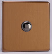 Varilight - Screwless Bronze - 6A 1 Way Push to Make Momentary Switches product image