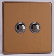 Varilight - Screwless Bronze - 6A 1 Way Push to Make Momentary Switches product image 2