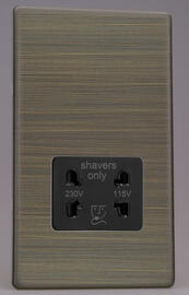 Varilight - Screwless Antique Brass - Dual Voltage Shaver Socket product image