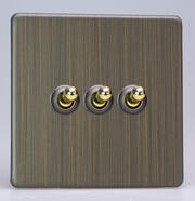 Varilight - Screwless Antique Brass - Toggle Light Switches product image 3