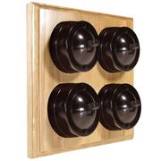 Varilight - Oak - Brown - 6 Amp 2 Way Bakelite Dome Switches - Wood Base product image 6