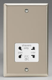 Varilight - Satin - White - Dual Voltage Shaver Socket product image