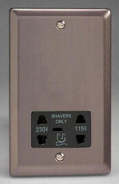 Varilight - Pewter/Black - Dual Voltage Shaver Sockets product image