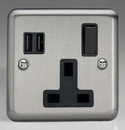 Matt Chrome - 2 Gang 13A Socket + 2 x USB outlets product image 4