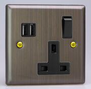 Varilight - Antique Brass - USB Sockets product image 2