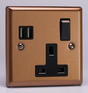 Varilight Bronze - 2 Gang 13A Socket + 2 x USB outlets product image 3