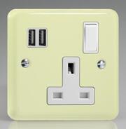 The Rainbow Range Switched Socket + 2 x USB - White Chocolate product image 3