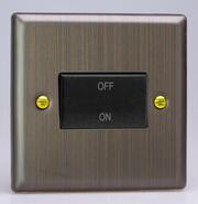 Varilight - Antique Brass - Black - Fan Isolator Switch product image