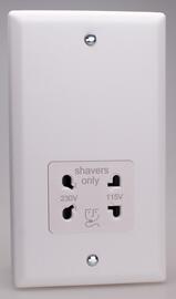 Varilight - Screwless Chrome - Black - Dual Voltage Shaver Socket 115/230v product image