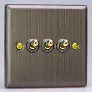 Varilight - Toggle Light Switches - Antique Brass product image 3