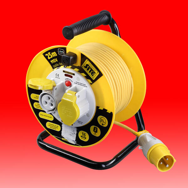 25Mtr 16 Amp Cable Extension Reel - 110v